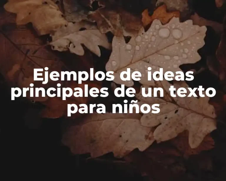 Ejemplos de ideas principales de un texto para niños