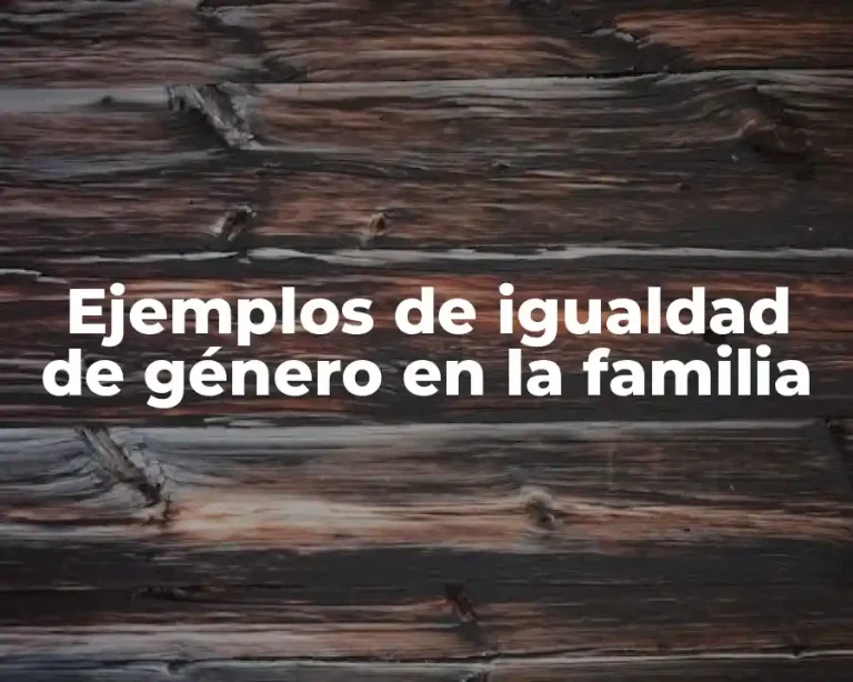 Ejemplos de igualdad de género en la familia