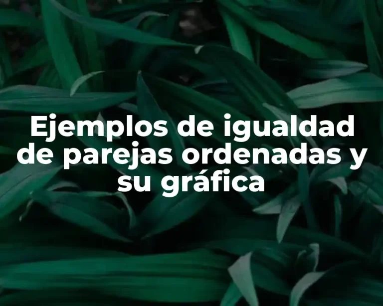 Ejemplos de igualdad de parejas ordenadas y su gráfica