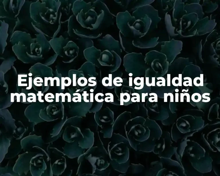 Ejemplos de igualdad matemática para niños