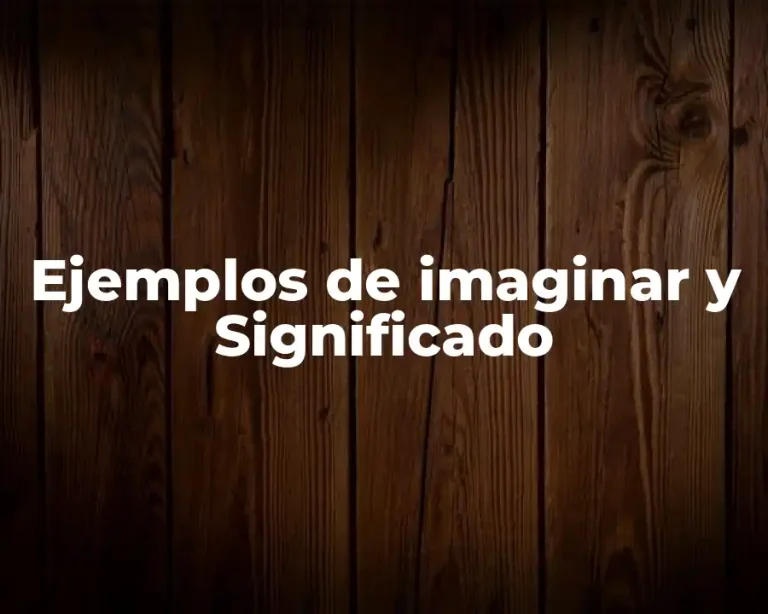 Ejemplos de imaginar y Significado