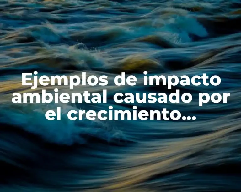 Ejemplos de impacto ambiental causado por el crecimiento poblacional