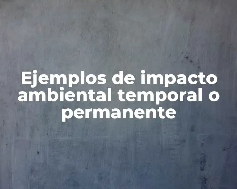 Ejemplos de impacto ambiental temporal o permanente
