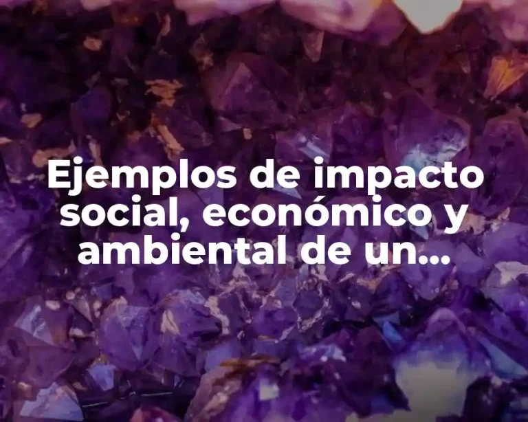 Ejemplos de impacto social, económico y ambiental de un proyecto