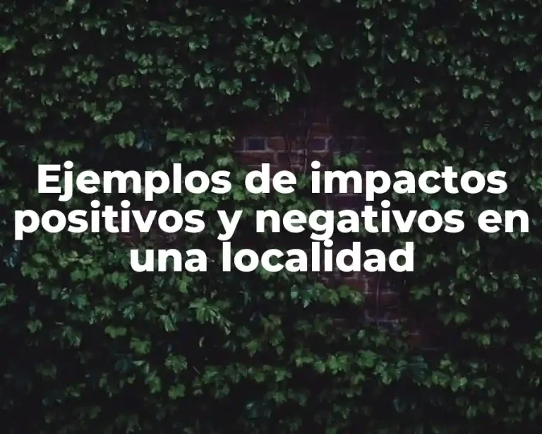 Ejemplos de impactos positivos y negativos en una localidad