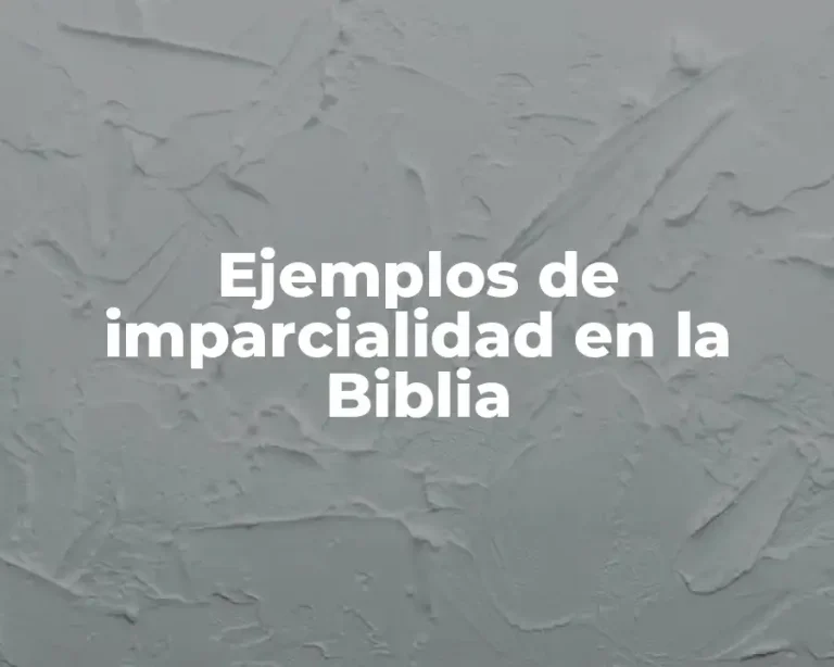 Ejemplos de imparcialidad en la Biblia