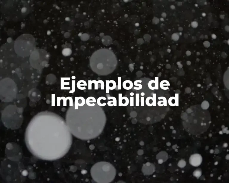 Ejemplos de Impecabilidad