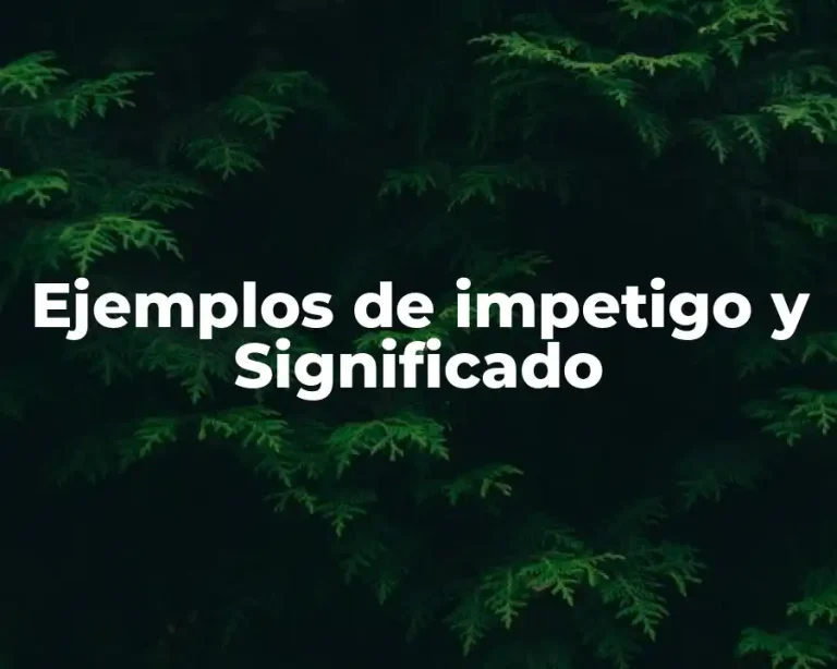 Ejemplos de impetigo y Significado