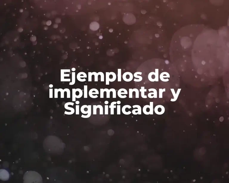 Ejemplos de implementar y Significado