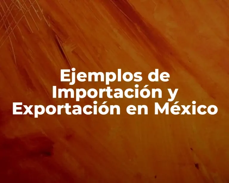 Ejemplos de Importación y Exportación en México