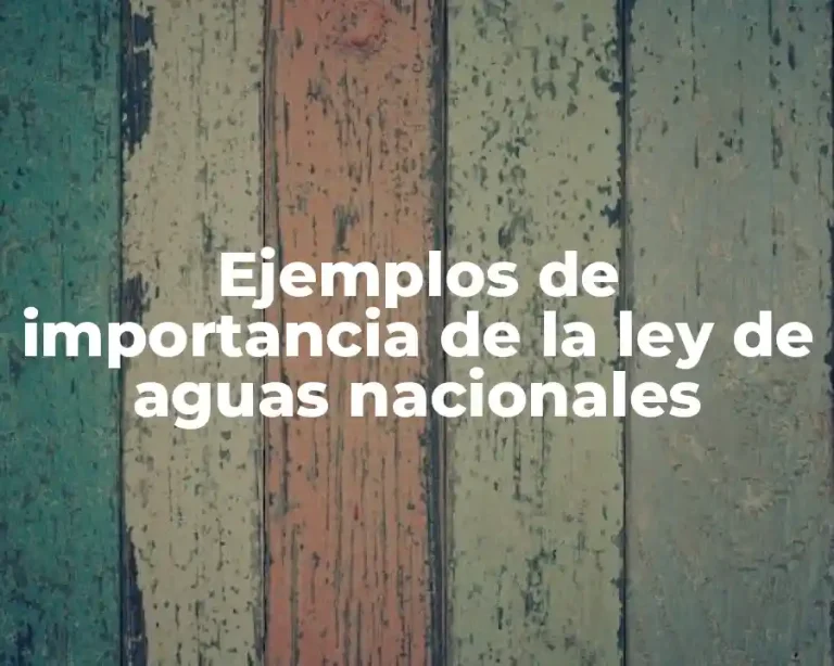 Ejemplos de importancia de la ley de aguas nacionales
