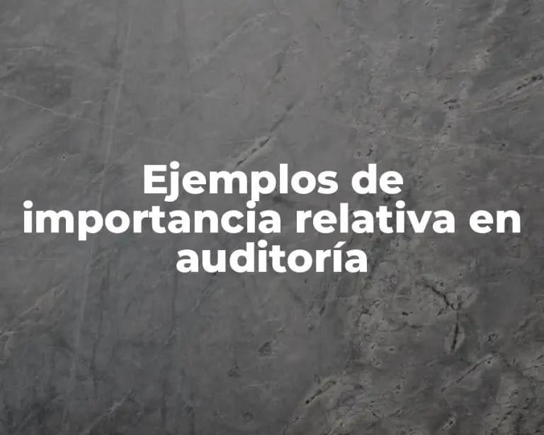 Ejemplos de importancia relativa en auditoría