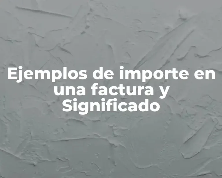 Ejemplos de importe en una factura y Significado