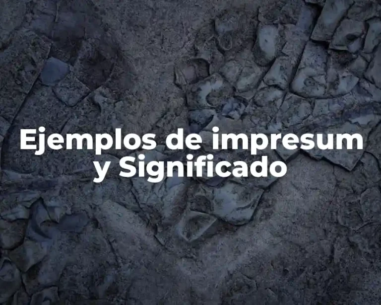 Ejemplos de impresum y Significado