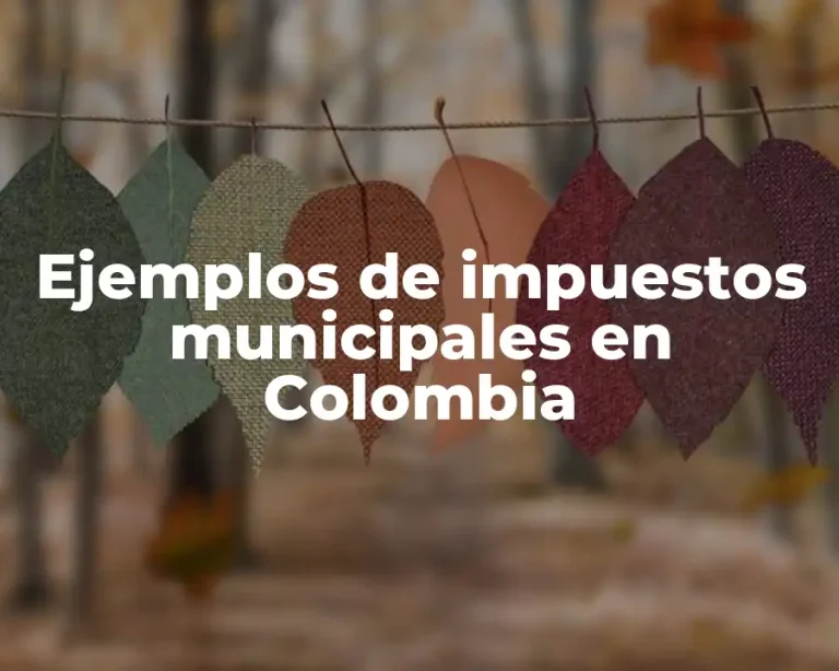Ejemplos de impuestos municipales en Colombia