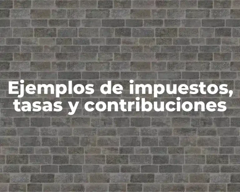 Ejemplos de impuestos, tasas y contribuciones