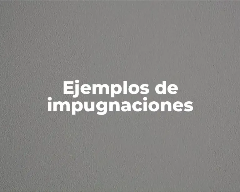 Ejemplos de impugnaciones