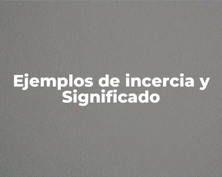 Ejemplos de incercia y Significado