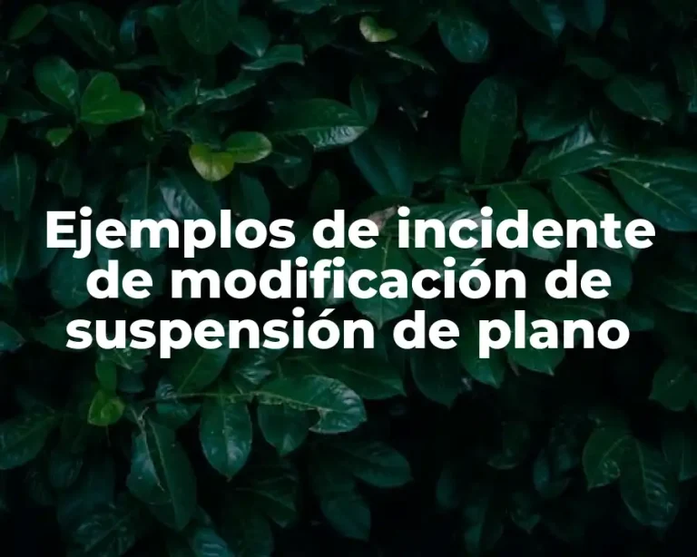 Ejemplos de incidente de modificación de suspensión de plano