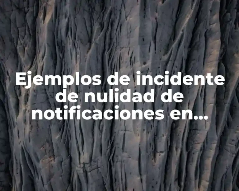 Ejemplos de incidente de nulidad de notificaciones en amparo