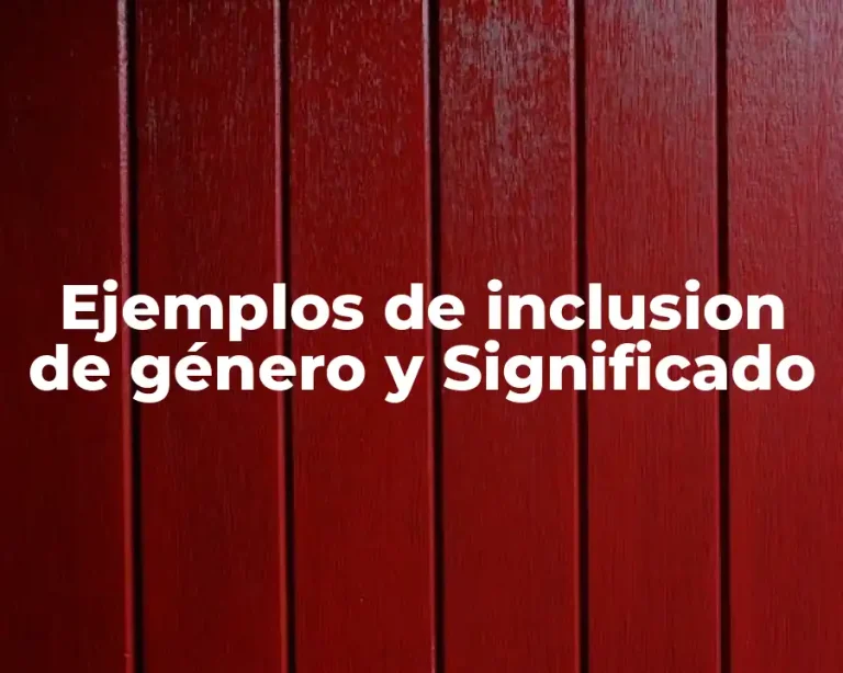 Ejemplos de inclusion de género y Significado
