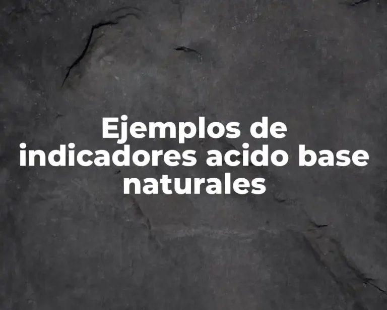 Ejemplos de indicadores acido base naturales