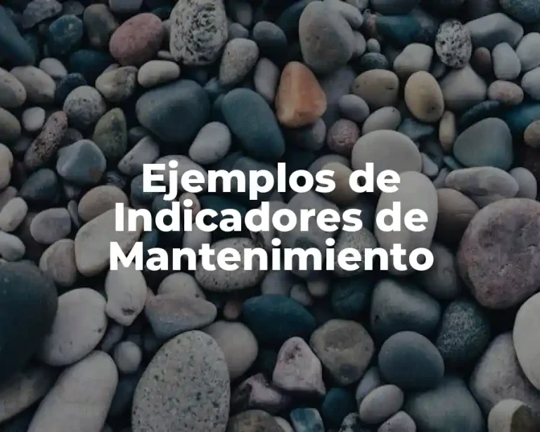 Ejemplos de Indicadores de Mantenimiento