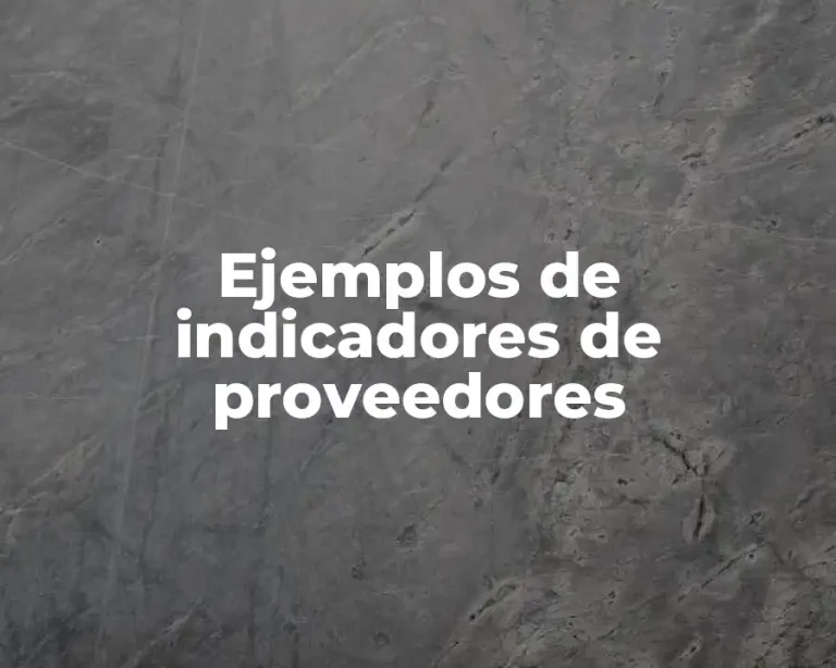 Ejemplos de indicadores de proveedores