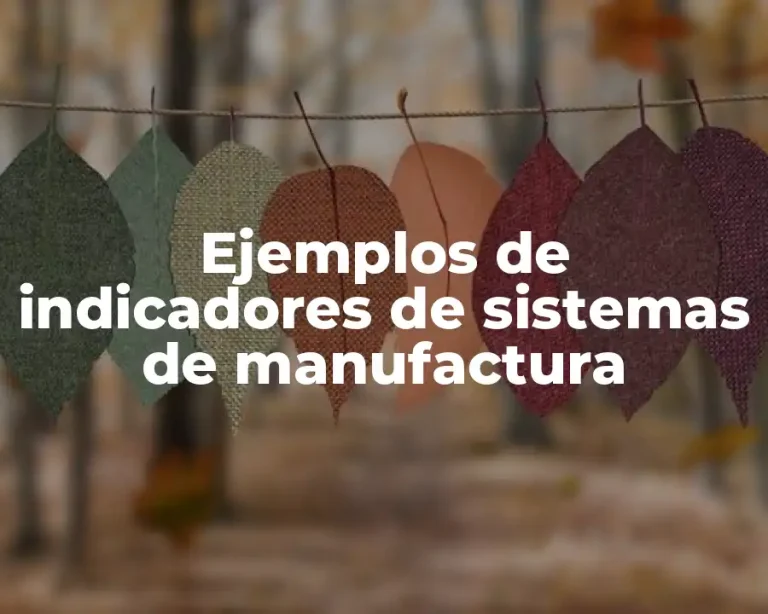 Ejemplos de indicadores de sistemas de manufactura