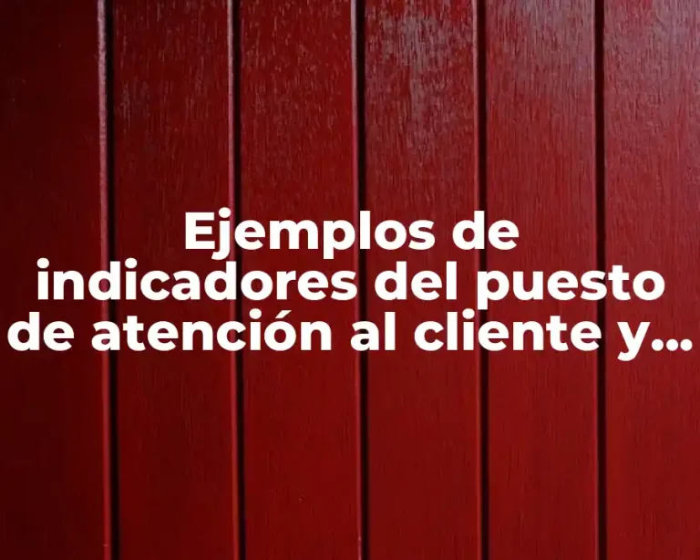 Ejemplos de indicadores del puesto de atención al cliente y Significado