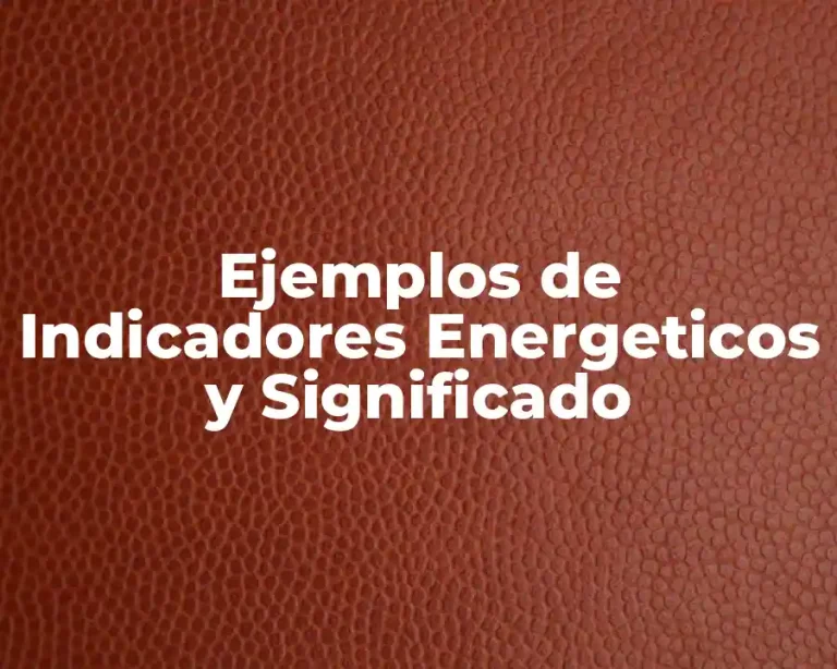 Ejemplos de Indicadores Energeticos y Significado