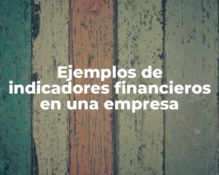 Ejemplos de indicadores financieros en una empresa
