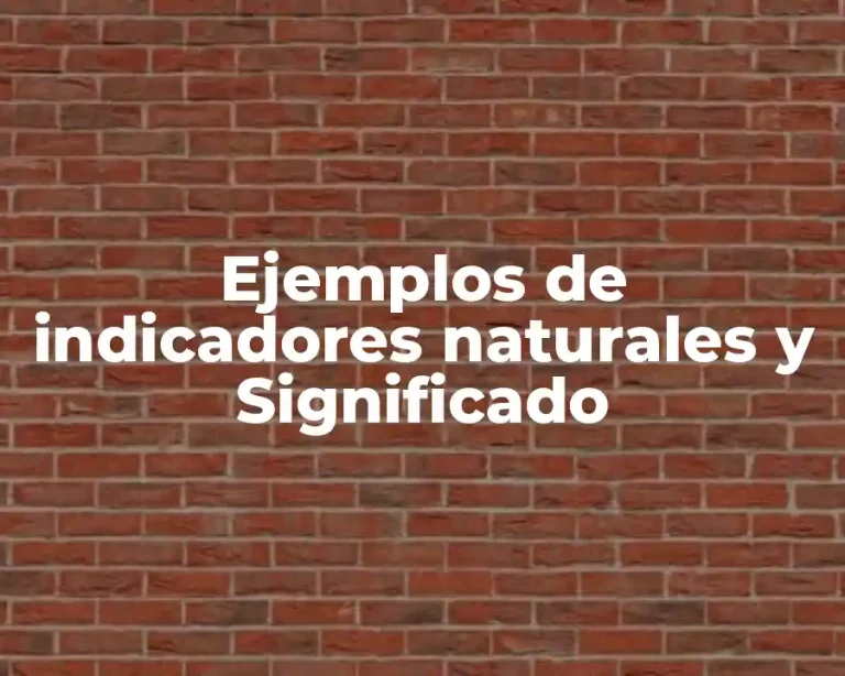 Ejemplos de indicadores naturales y Significado