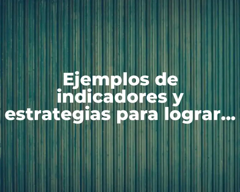 Ejemplos de indicadores y estrategias para lograr nuestros objetivos