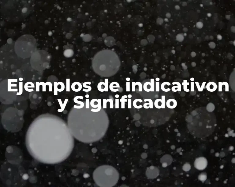 Ejemplos de indicativon y Significado