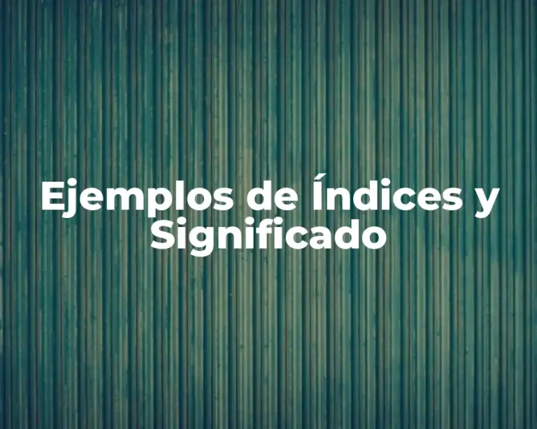 Ejemplos de Índices y Significado