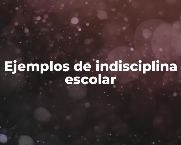 Ejemplos de indisciplina escolar