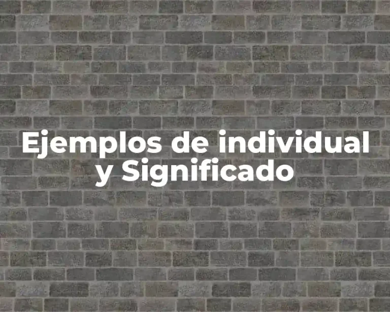 Ejemplos de individual y Significado