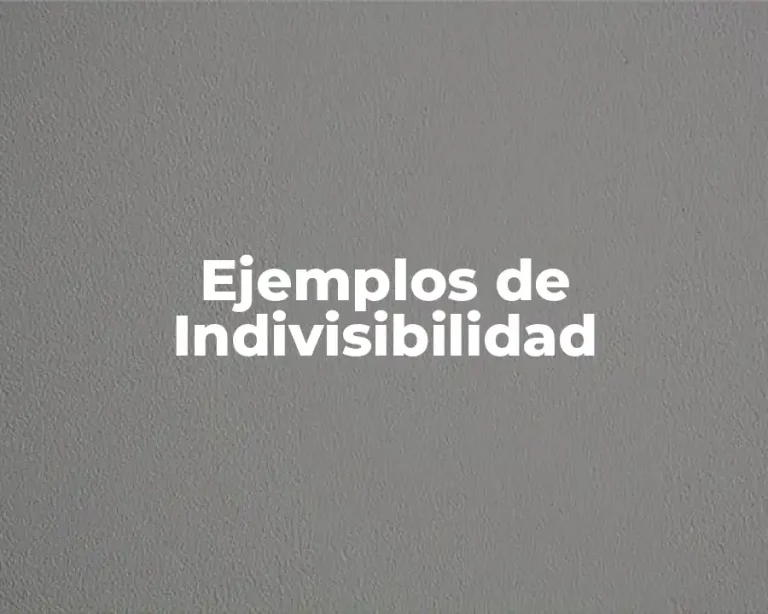 Ejemplos de Indivisibilidad
