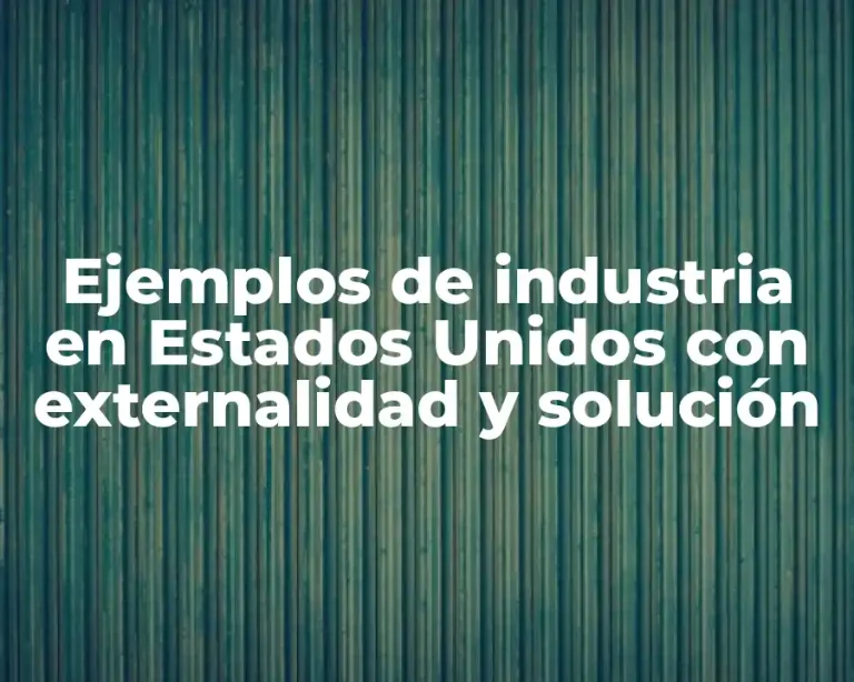 Ejemplos de industria en Estados Unidos con externalidad y solución