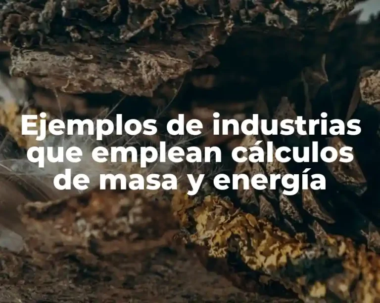 Ejemplos de industrias que emplean cálculos de masa y energía