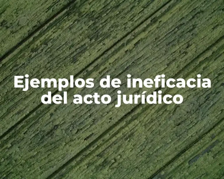 Ejemplos de ineficacia del acto jurídico