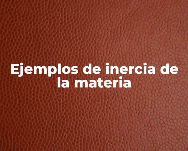 Ejemplos de inercia de la materia