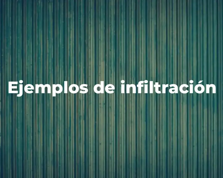 Ejemplos de infiltración