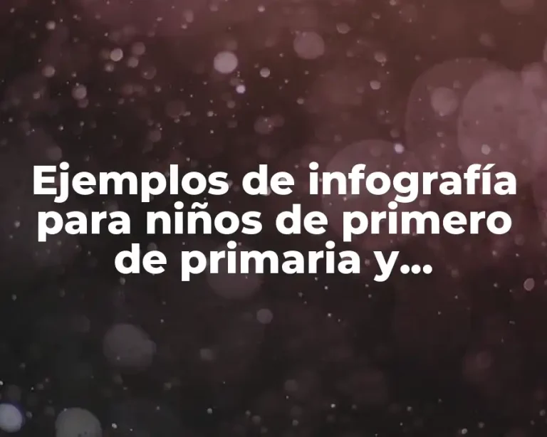 Ejemplos de infografía para niños de primero de primaria y Significado