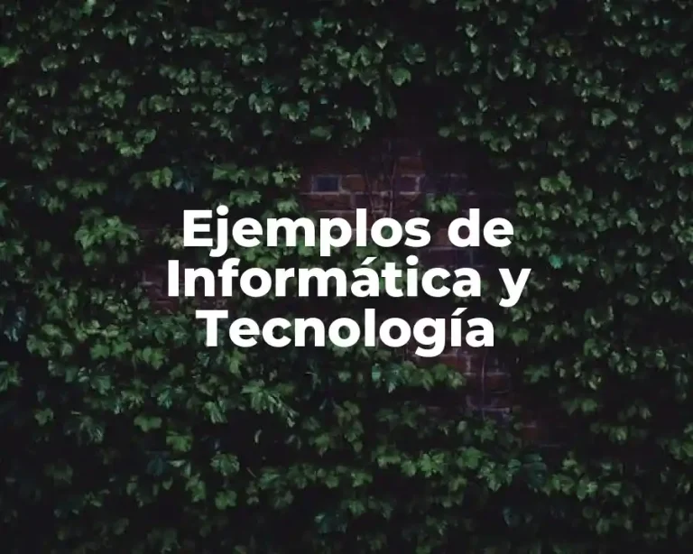 Ejemplos de Informática y Tecnología