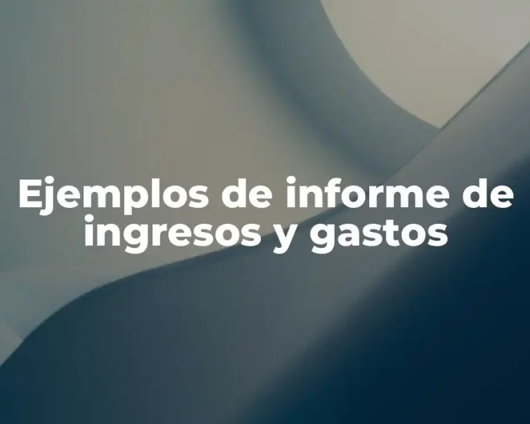 Ejemplos de informe de ingresos y gastos