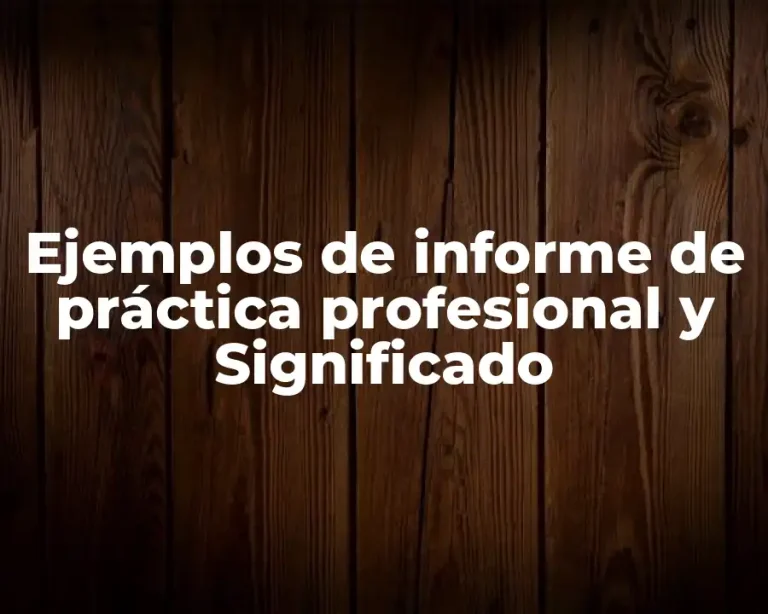 Ejemplos de informe de práctica profesional y Significado