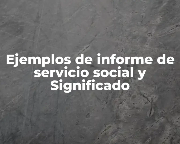 Ejemplos de informe de servicio social y Significado