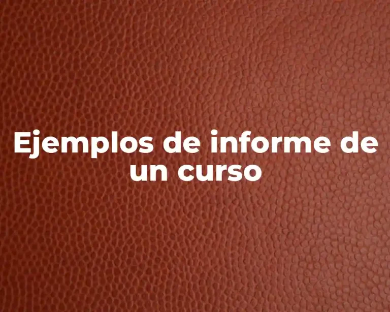 Ejemplos de informe de un curso